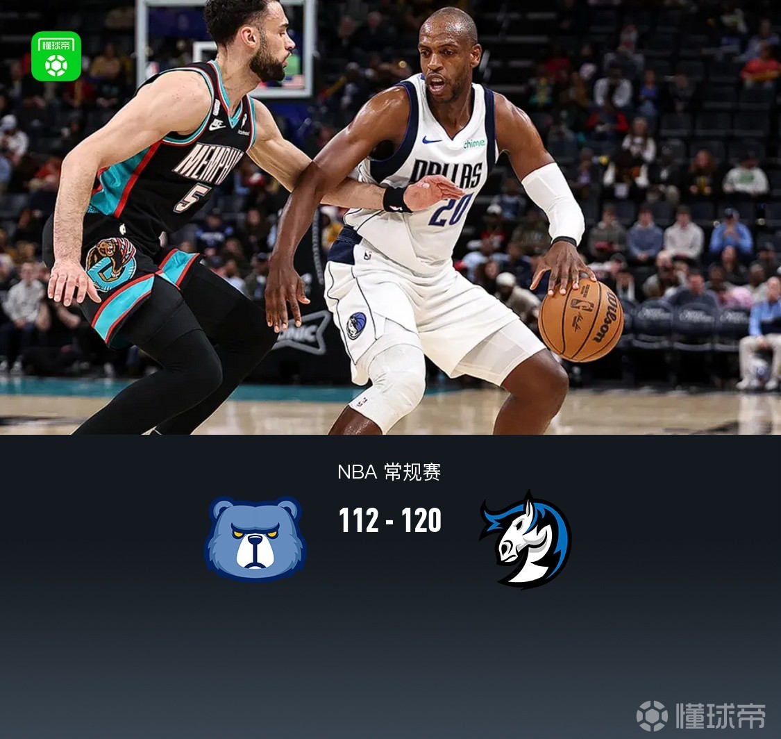 独行侠120-112灰熊结束8连败，米德尔顿35分，弗拉格13+7